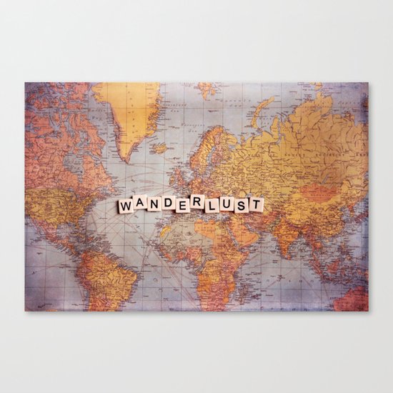 wanderlust map Canvas Print