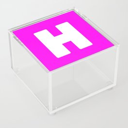 H (White & Magenta Letter) Acrylic Box