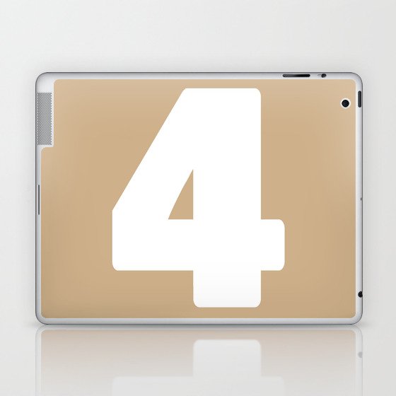 4 (White & Tan Number) Laptop & iPad Skin