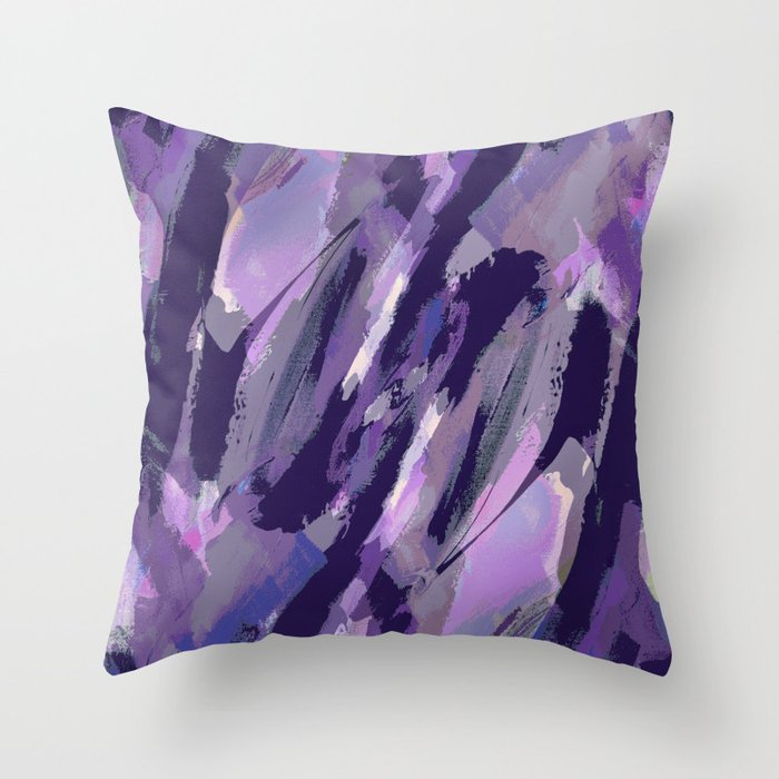 Thunder Plum Abstract Throw Pillow