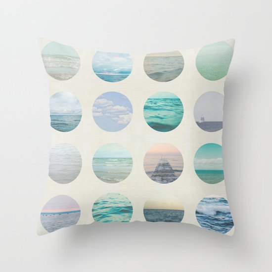 Ocean Polka dot Throw Pillow