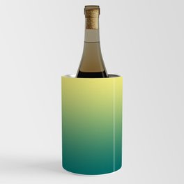 Yellow Lime Quetzal Green Ombre Gradient Pattern Wine Chiller