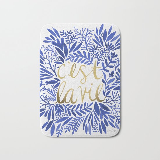 That's Life – Gold & Blue Bath Mat