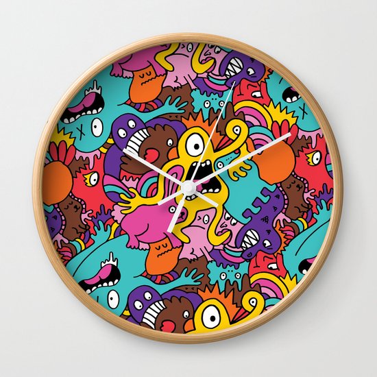More Monsters, More Patterns Wall Clock