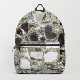 An Explosion of Sparkly Silver Glitter, Glass and Mirror Backpack