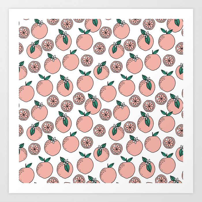 Oranges Minimal Pattern Print By Andrea Lauren Cute Home Decor