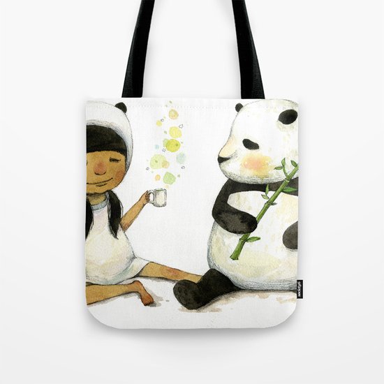 Tea Time with Panda Tote Bag