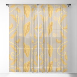 I Love Pasta Pattern Sheer Curtain