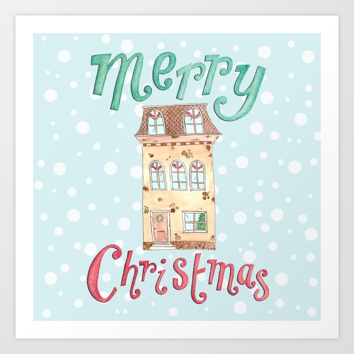 The Christmas House Art Print