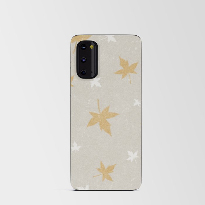 Gold White Autumn Leaves On Silver Elegant Collection Android Card Case