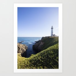 Northern California Lighthouse Art Print | Cliffside, Color, Photographs, Wanderlust, California, Naturephotography, Lighthouse, Nature, Pigeonpoint, Photo 