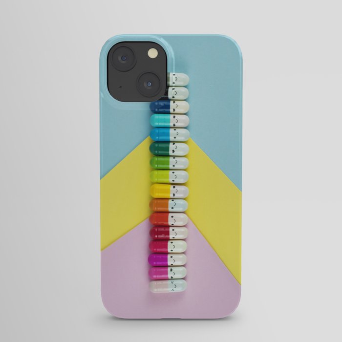 Happy little rainbow pills iPhone Case