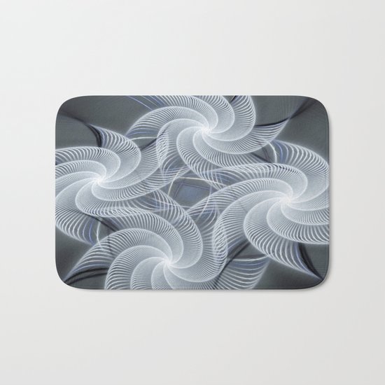 Fractal abstract with pinwheels Bath Mat