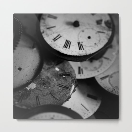 Time - Black and White Metal Print