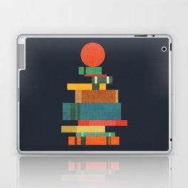 Book stack with a ball Laptop Skin