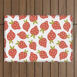 Sweet Strawberries Pattern Outdoor Rug