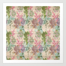 Flower on Wood Collection #2 Art Print