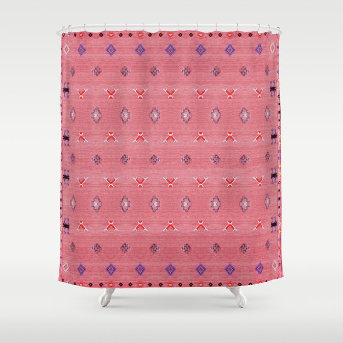 Lovely Pink Oriental Traditional Moroccan Handmade Printable Style  Shower Curtain