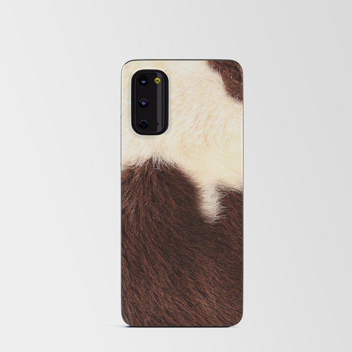 Brown and White Cow Skin Print Pattern Modern, Cowhide Faux Leather Android Card Case