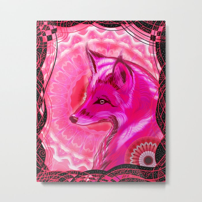 The Pink Fox Metal Print