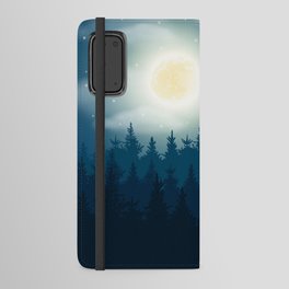 Magical Midnight Moon Misty Forest Android Wallet Case