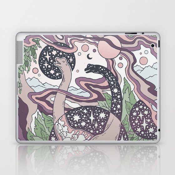 Jurassic Portal | Purple Haze Palette | Dinosaur Science Fiction Art Laptop & iPad Skin