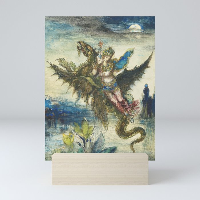 Lady and serpent vintage Gustave Moreau painting Mini Art Print