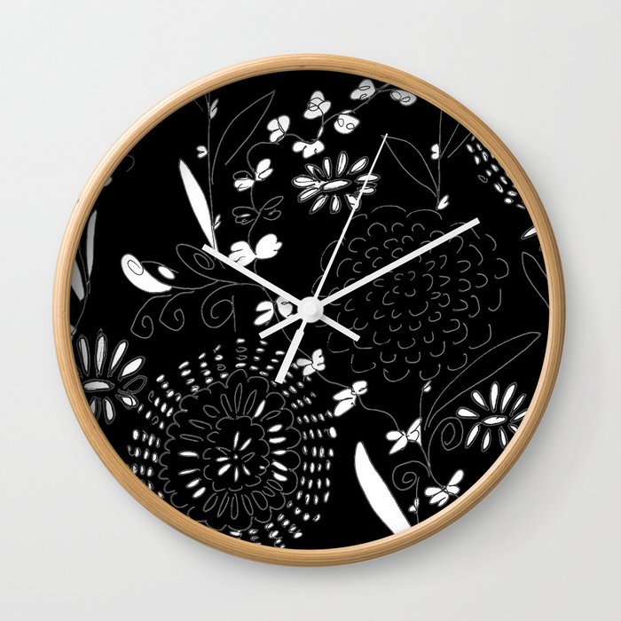 black toile by cocoblue Wall Clock