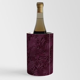 Royal Maroon Silk Moire Pattern Wine Chiller