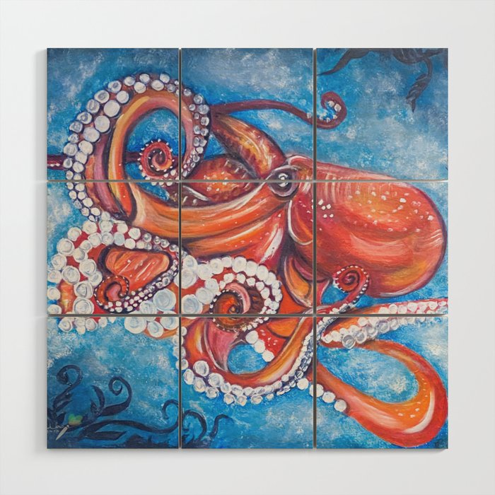 Colorful Octopus Wood Wall Art