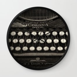 Old Typewriter Keyboard Wall Clock