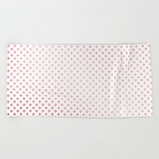 Simply Crosses in Rose Gold Sunset Beach Towel