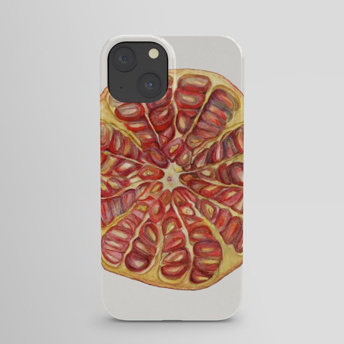 Vintage halved pomegranate illustration. iPhone Case
