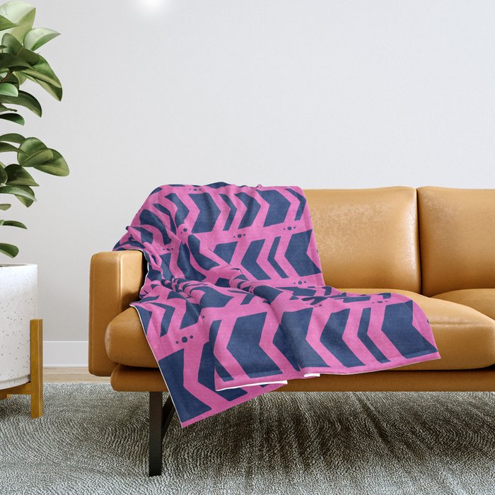 Pink and navy throw 2025