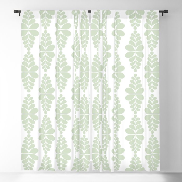 Sage Green Fern Pattern Blackout, Green Patterned Curtains
