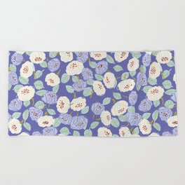 Color of the year 2022 fresh flower pattern Beach Towel