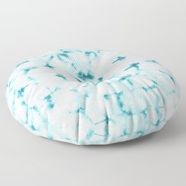 White and turquoise water spots Floor Pillow