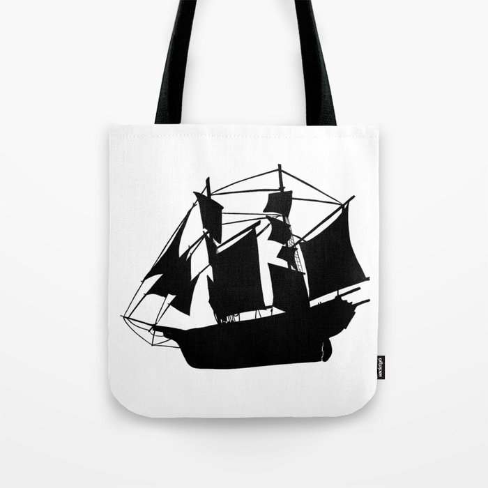 Black Boat Tote Bag