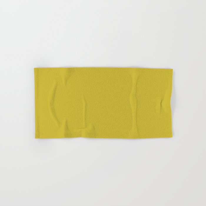 Dark Green-Yellow Solid Color Pantone Snake Eye 15-0635 TCX Shades of Yellow Hues Hand & Bath Towel