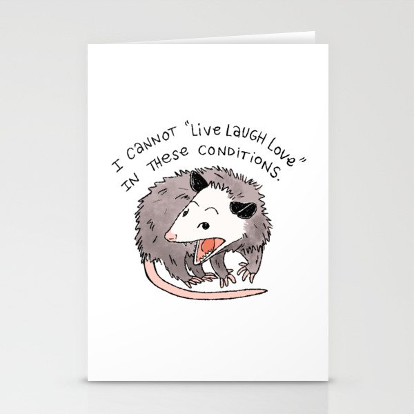 I cannot Live Laugh Love Oppossum Stationery Cards