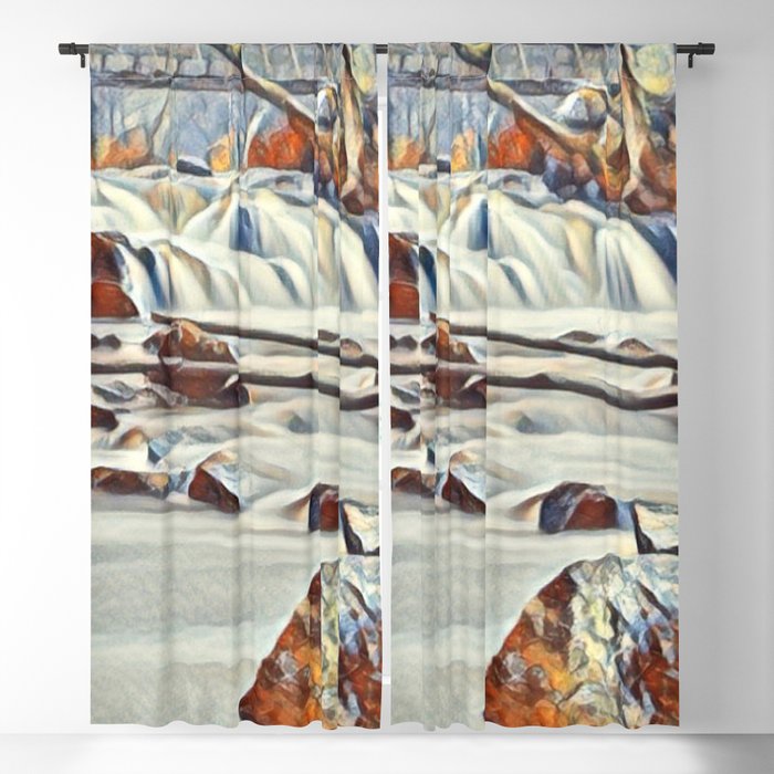 Waterfall River 3 Blackout Curtain