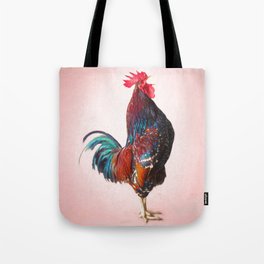 A Crowing Rooster Called Wyeth. A Painting for the Kitchen. Tote Bag