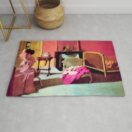 Felix Vallotton -  Woman being capped (new color editing) Rug