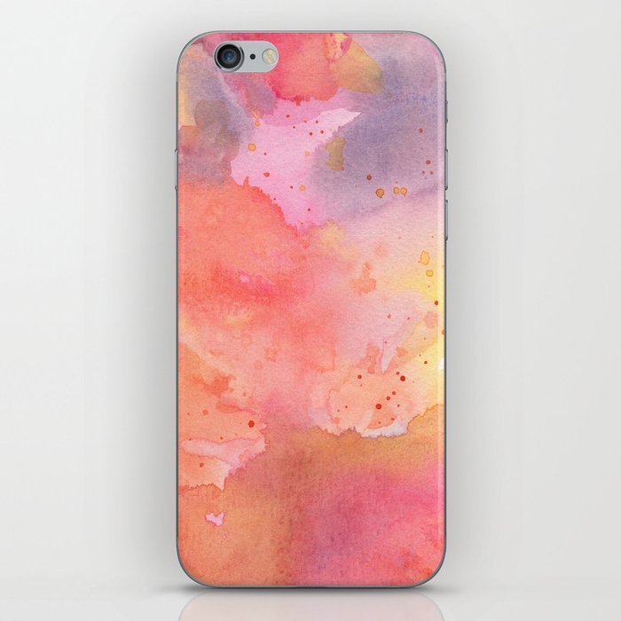 Sunset Color Palette Abstract Watercolor Painting iPhone Skin