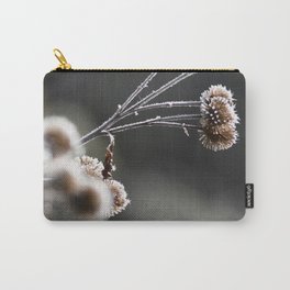 Frosty thistles Carry-All Pouch | Color, Frost, Winter, Earthtones, Thistles, Nature, Digital, Photo 