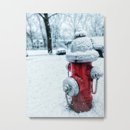 Fire Hydrant Metal Print | Lonely, Mostpopular, Snowfall, Winterwalks, Randomthings, Photo, Falltime, Prettythings, Vintage, Standingalone 