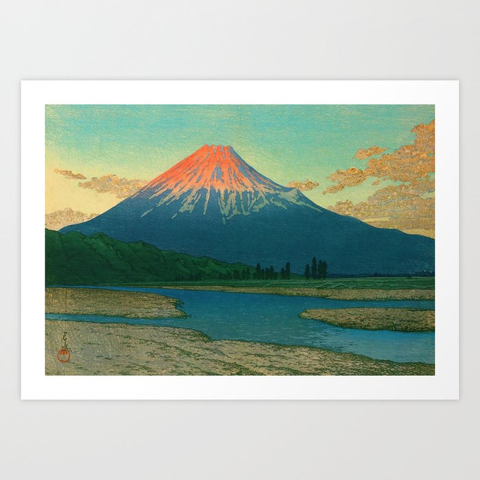 Mount Fuji Fujikawa by Kawase Hasui Art Print