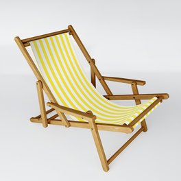 Yellow and White Cabana Stripe Pattern Sling Chair