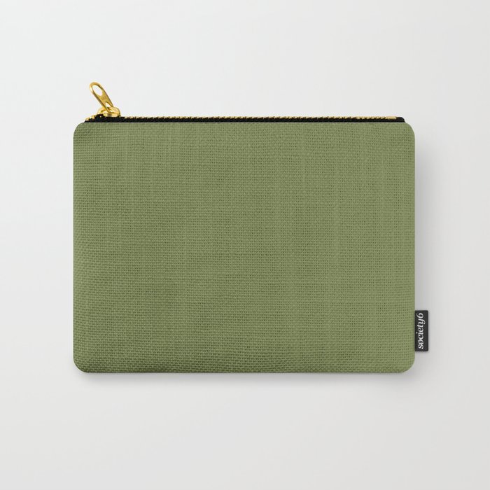 Dark Green-Brown Solid Color Pantone Grasshopper 18-0332 TCX Shades of Green Hues Carry-All Pouch