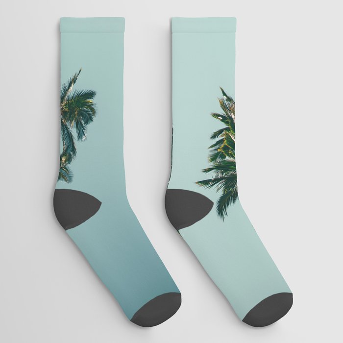 Niu Ololani Coconut Hawaii Tropical Palm Trees Socks